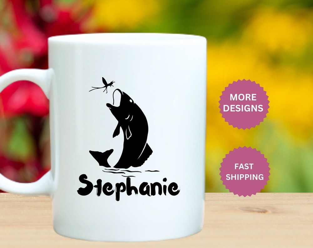 Custom Fish Design Coffee Mug - Perfect Fishing Gift for Dad or Men