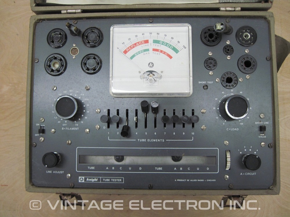 KNIGHT KG-600A TUBE TESTER Vintage Meter Checker (Ham Radio Audio - Powers On)