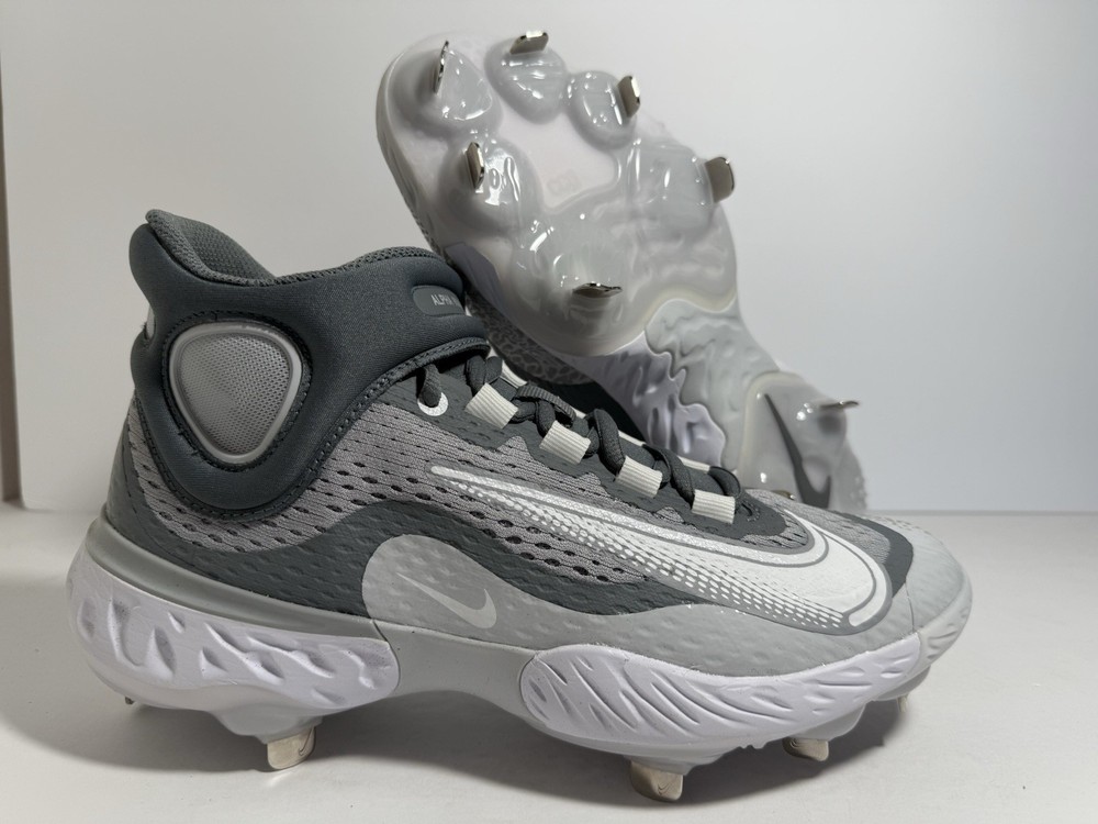 Nike Alpha Huarache Elite 4 Mid Wolf Grey White - Size 9