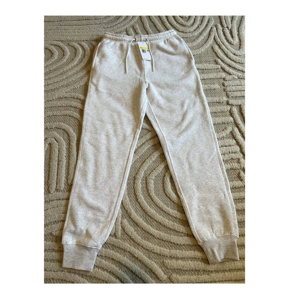 Nike Men’s Gray Fleece Jogger Pants Size S, Drawstring, Pockets