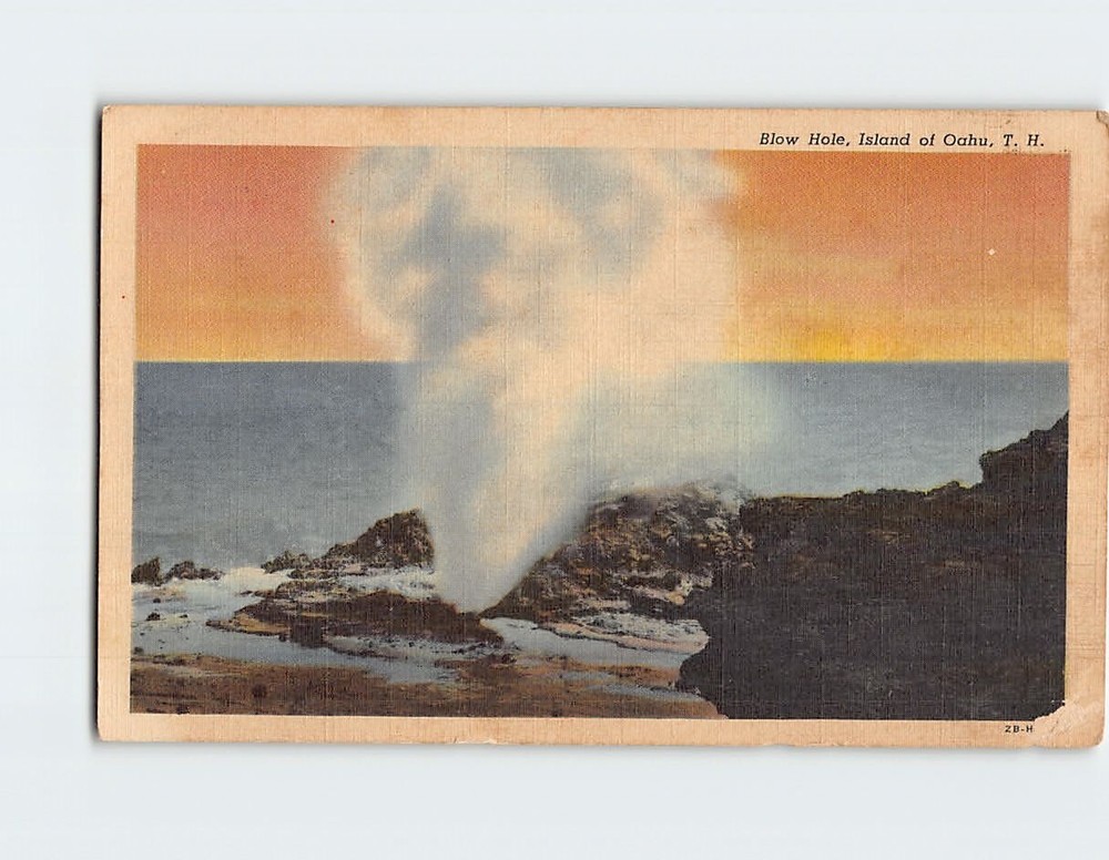 Postcard Blow Hole Island of Oahu Hawaii USA