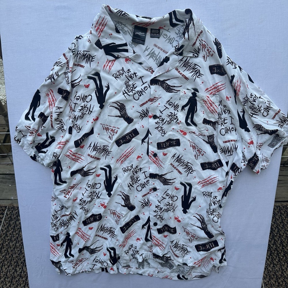 Nightmare On Elm Street Men's Graphic Print Shirt w/ Short Sleeves, Size 3XL
