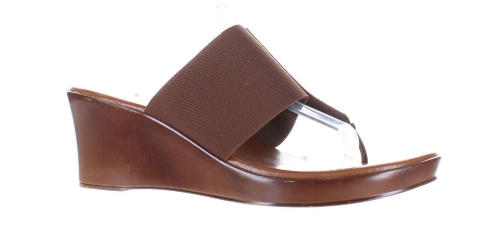 ITALIAN Shoemakers Womens Farley Brown T-Strap Heels Size 9.5 7819768
