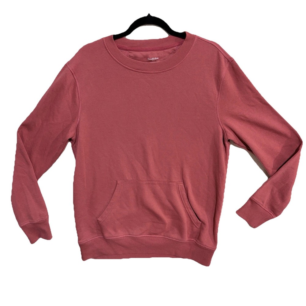 Goodfellow Women’s Sweatshirt With Kangaroo Pocket Medium Crew Neck Casual, Trav