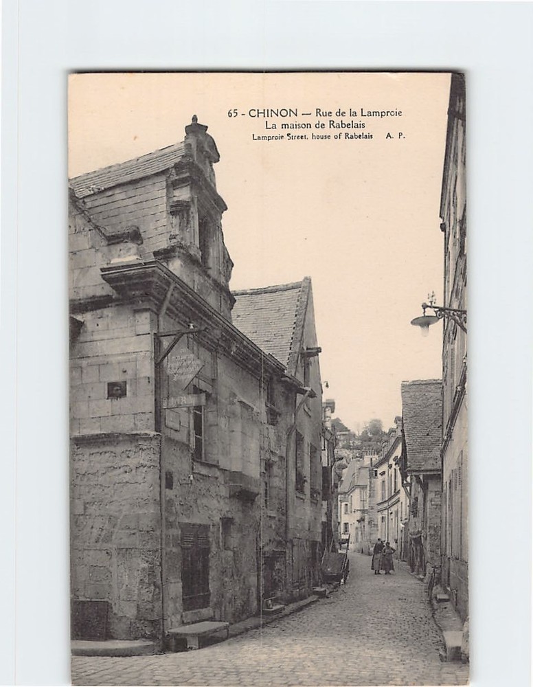 Postcard Maison de Rabelais Rue de la Lamproie Chinon France