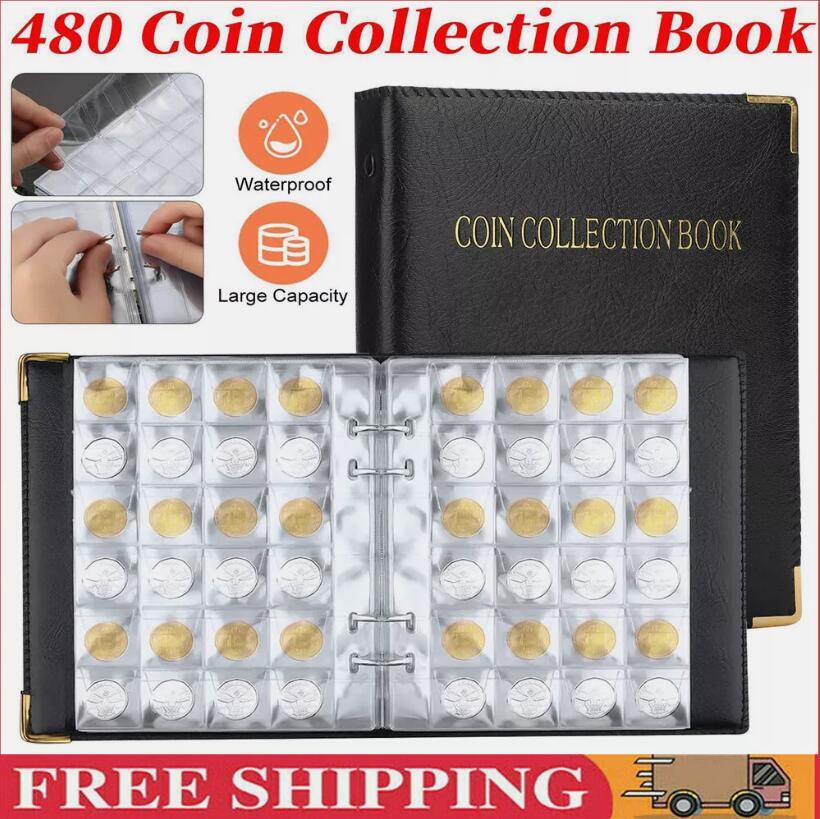 480 Pocket Coins Storage Book High-capacity Collection Album Folder Money Holder