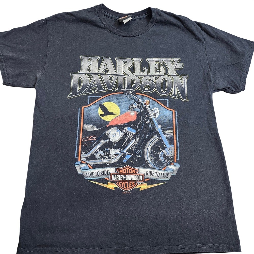 Harley-Davidson Alligator Alley Ft Lauderdale FL Graphic T-Shirt Mens Med Black