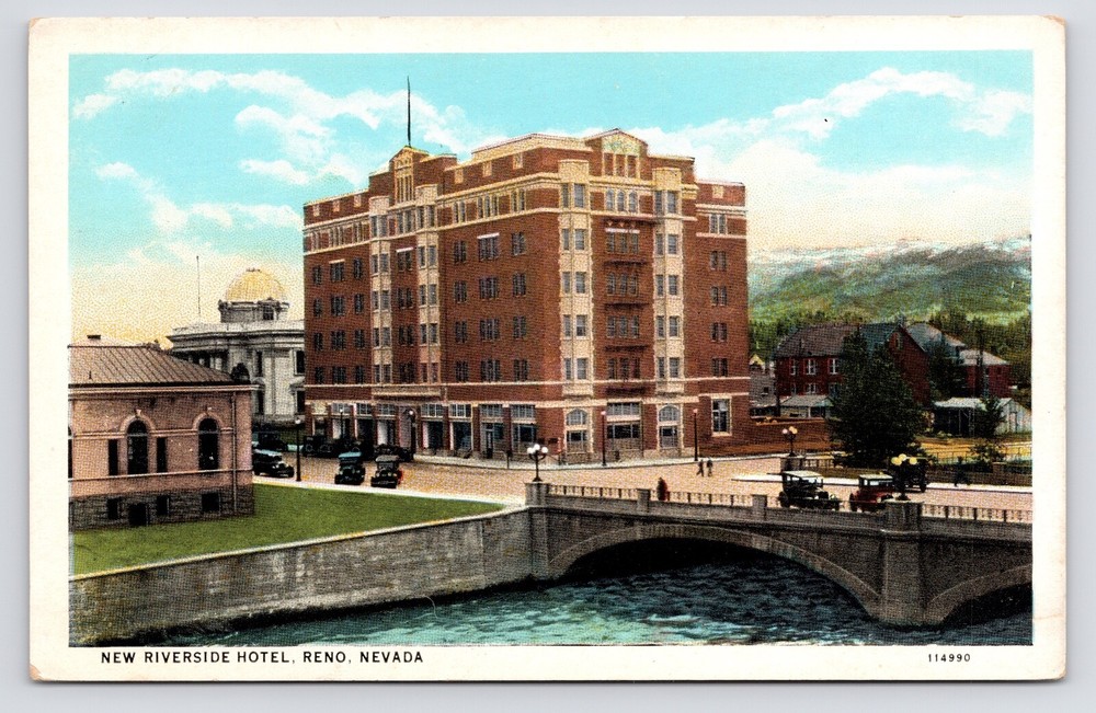 c1920s~ Reno Nevada NV~Riverside Hotel & Casino~Downtown~Vintage Postcard