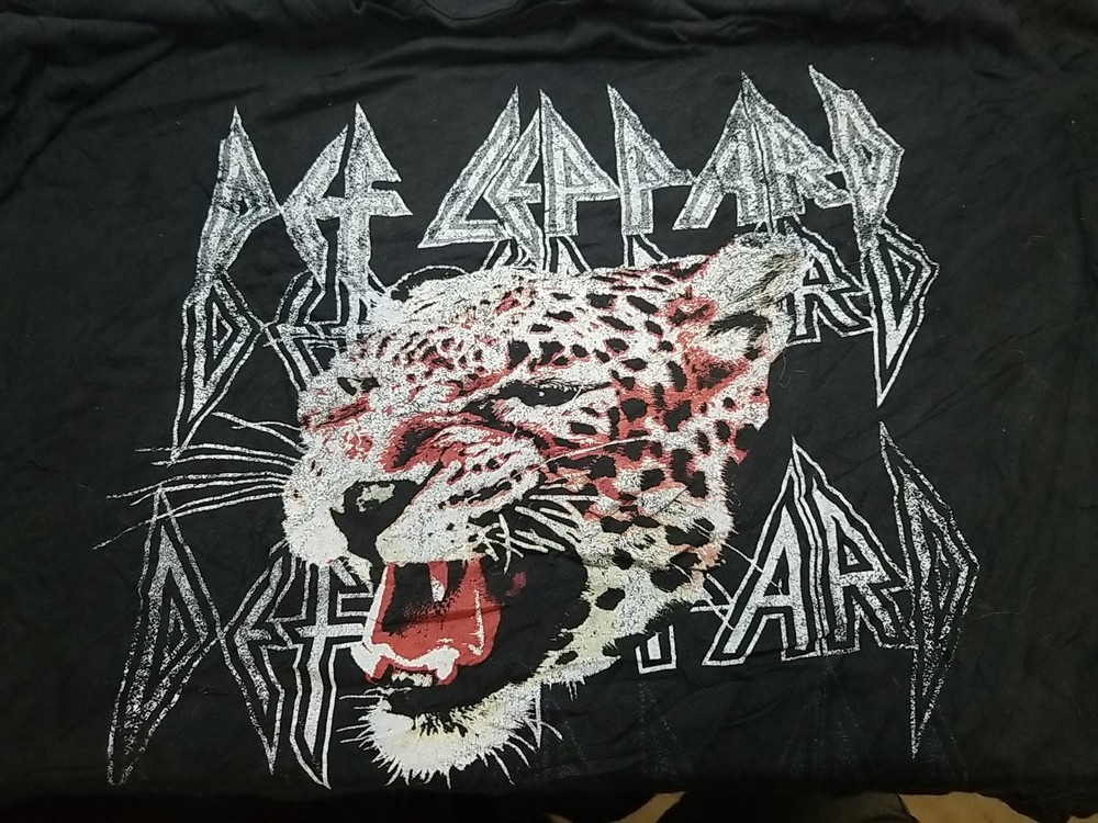 Def Leppard Short Sleeve Graphic Print Shirt Black Mens Adult XXL 2XL
