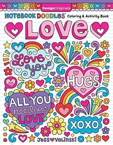 Notebook Doodles Love: Coloring & - Paperback, by Jess Volinski - Very Good o