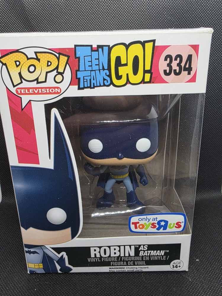 Funko Pop DC Teen Titans Go ROBIN AS BATMAN #334 Vinyl Figure Toys-R-Us