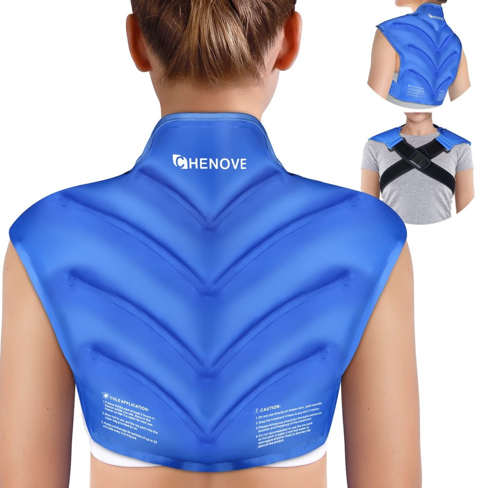 Chenove Ice Pack for Shoulders Upper Back Pain Relief with Strap, Neck and Sh...