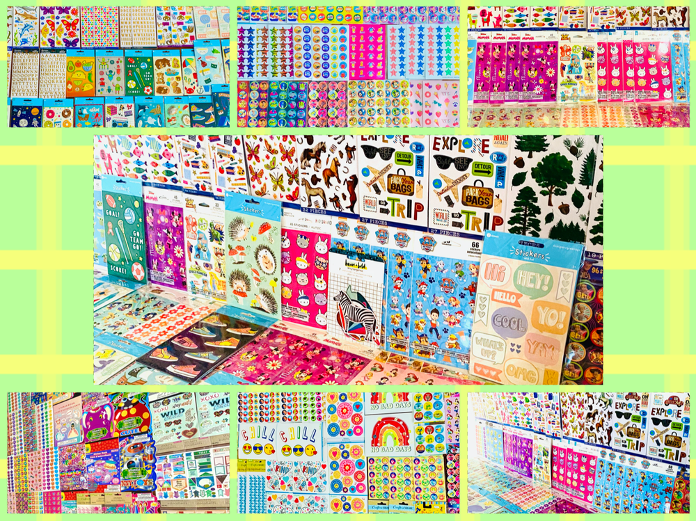 34 hojas completas nuevas de pegatinas rascar y oler, pop up, hinchado, brillo, brillante, lámina