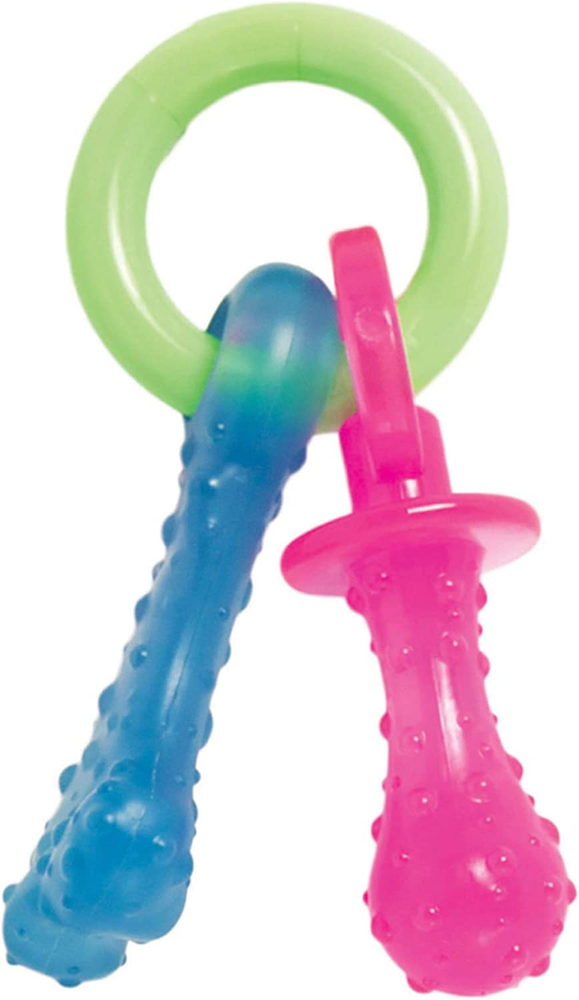 Puppy Pacifier Chew Toy, Teething Toys for Puppies, Bacon Flavor, Small - up to