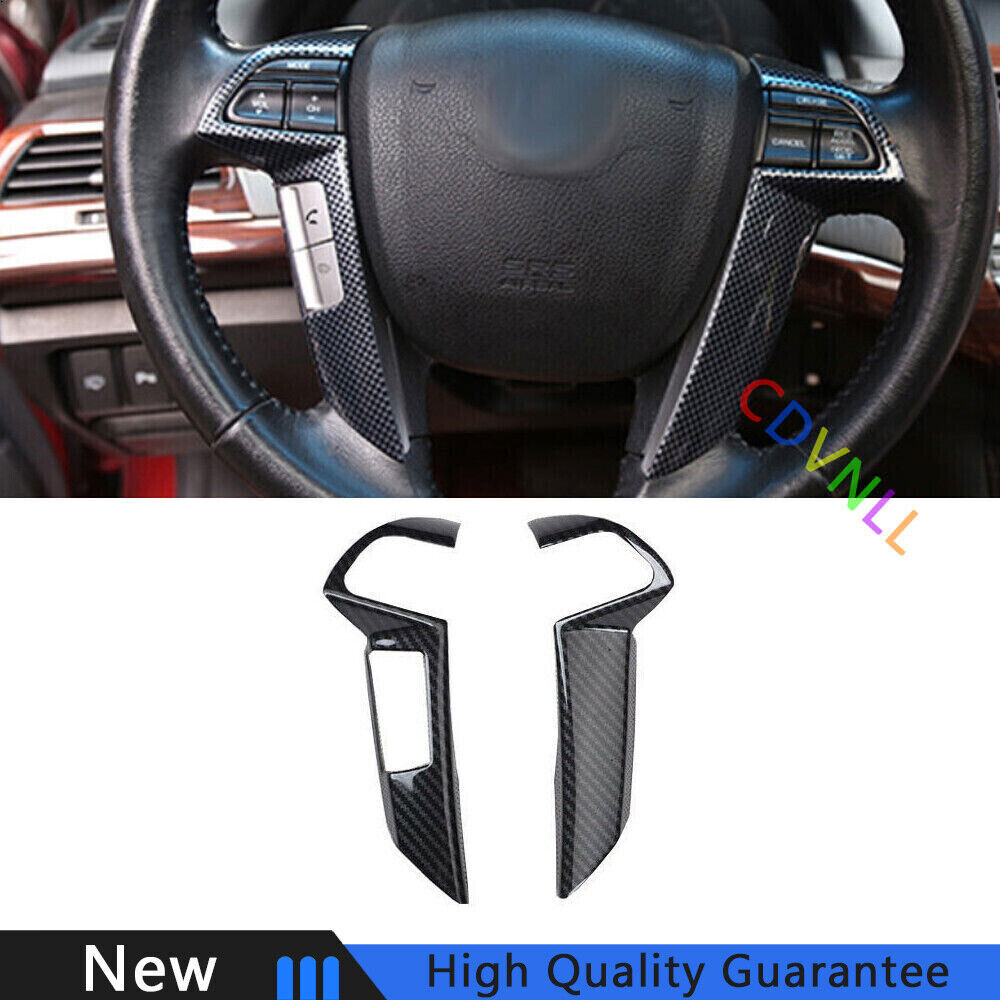 For Honda Accord Crosstour 2008-13 Carbon Fiber Steering Wheel Decor Cover Trim