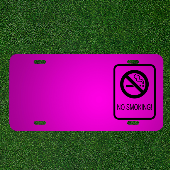 Custom No Smoking Car License Plate with Personalized Name Design