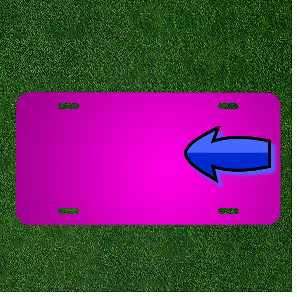 Custom Personalized Car License Plate With Add Names To Arrow Blue Left
