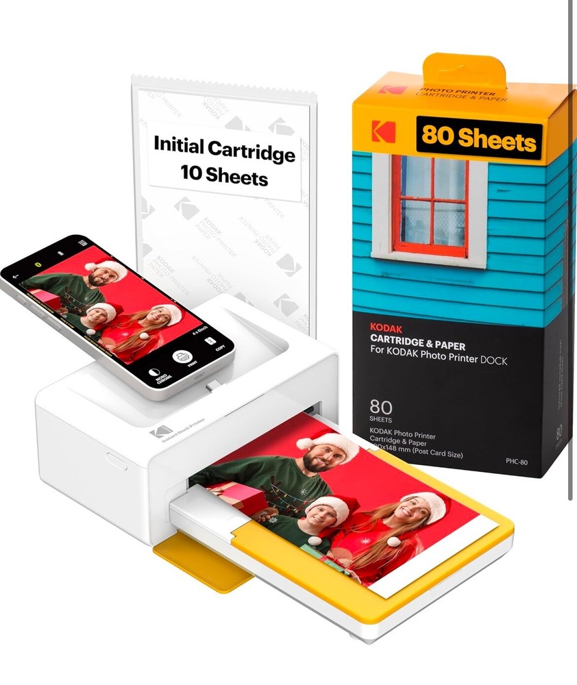 KODAK Dock Plus 4PASS Instant Photo Printer (4x6 inches) Plus 90 Sheets! 🔥