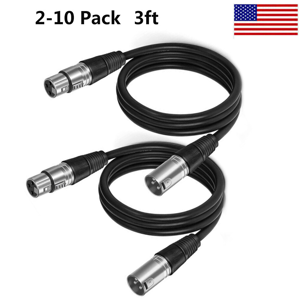 3FT Premium XLR Cable 3Pin Male Female Mic Microphone Mixer Audio Connector Cord