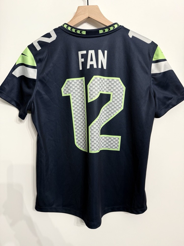 Seattle Seahawks NFL Nike 12th Man Womens Medium Blue Jersey