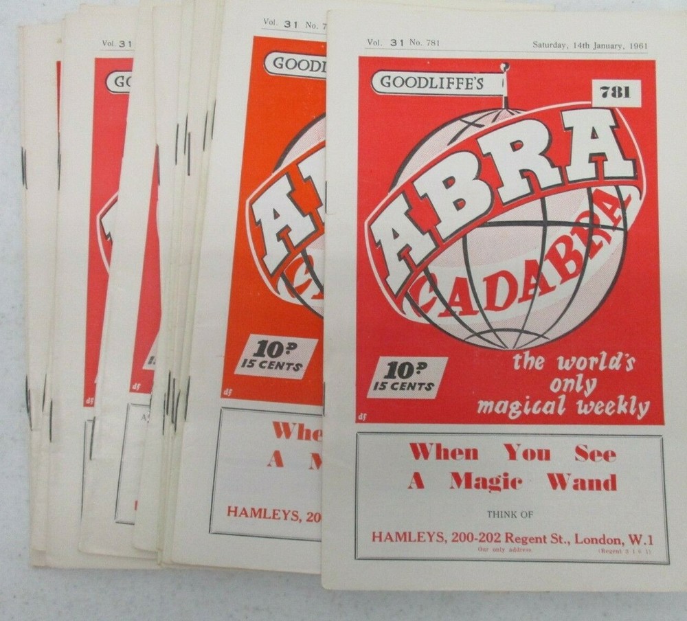 LOT OF 15 GOODLIFFE'S ABRACADABRA MAGIC MAGAZINE VOLUME 31 #'s 781- 806 1961-image
