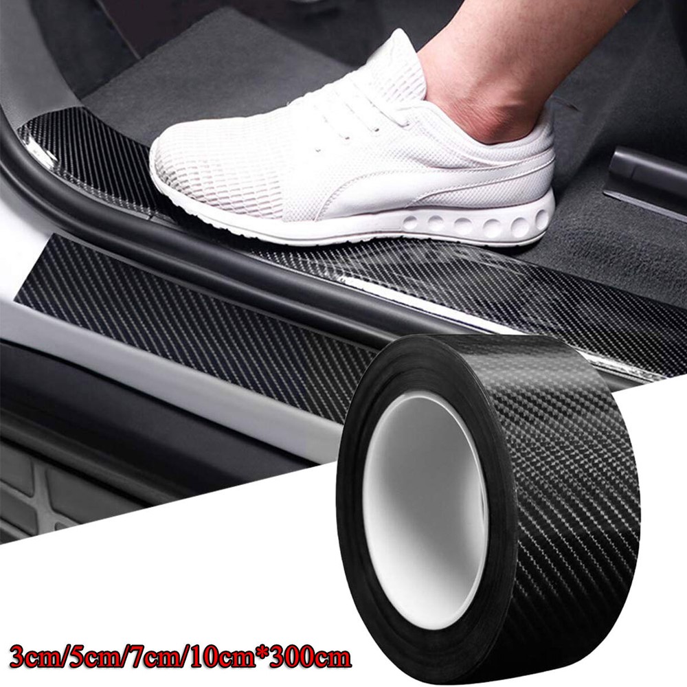 Anti Scratch Scuff Sticker Car Door Plate Waterproof Sticker 5D Carbon Fiber M