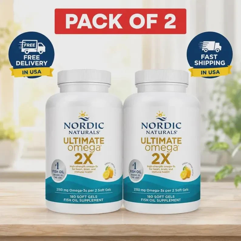 2 Pack Nordic Naturals Ultimate Omega 2X 180 Soft Gels / Extra Strengt / Ex 2028