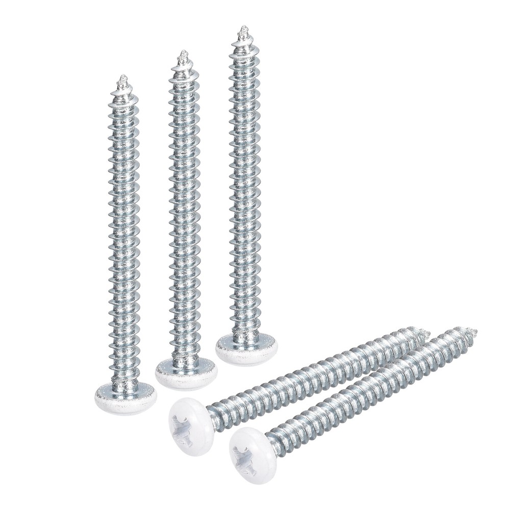 ST3.5x35mm White Screws Self Tapping Screws, 50pcs Pan Head Phillips Screws