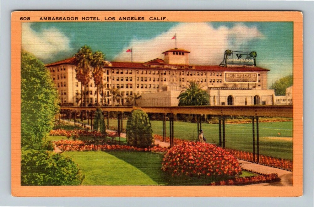 Los Angeles CA-California, Ambassador Hotel Exterior Vintage Postcard