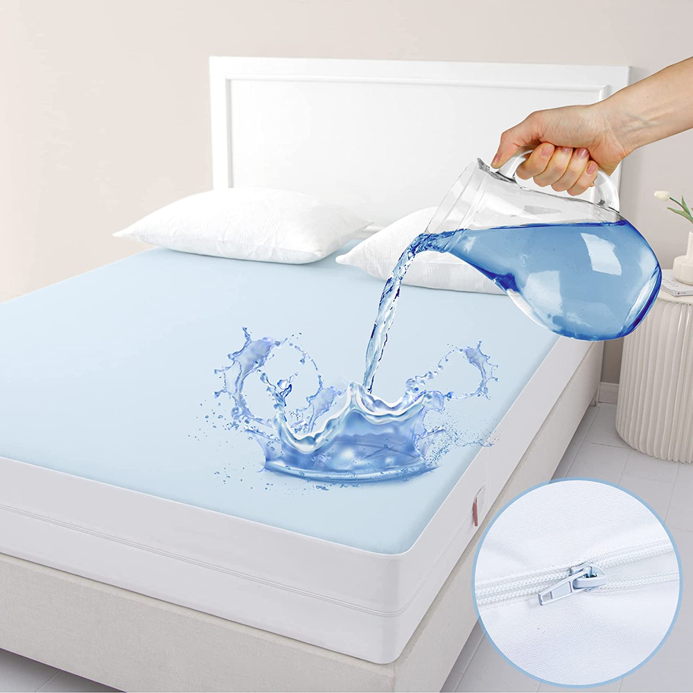 King Zippered Mattress Encasement - 6 Sided Waterproof Mattress Protector with Z
