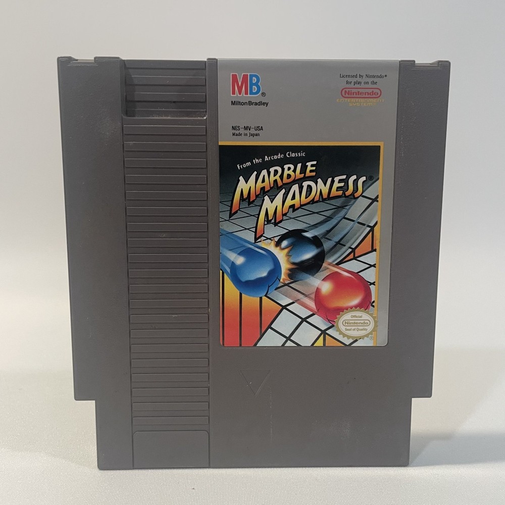 Marble Madness NES Nintendo Milton Bradley Puzzle Arcade Video Game Cartridge