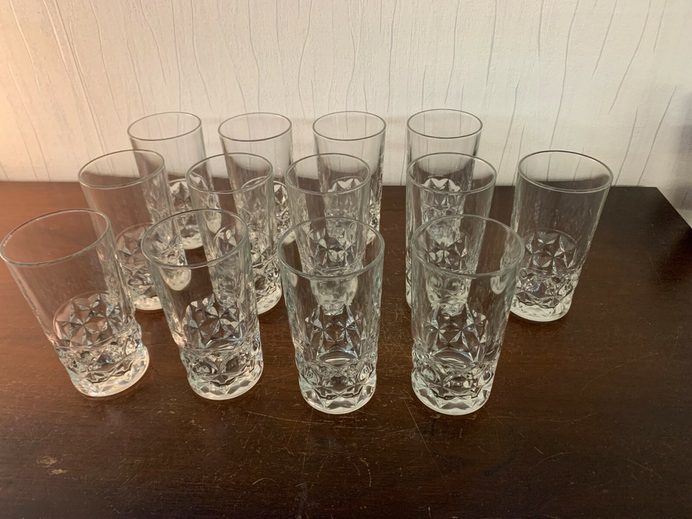 10 Orangeade Glasses Molded In Crystal (For A Unit)