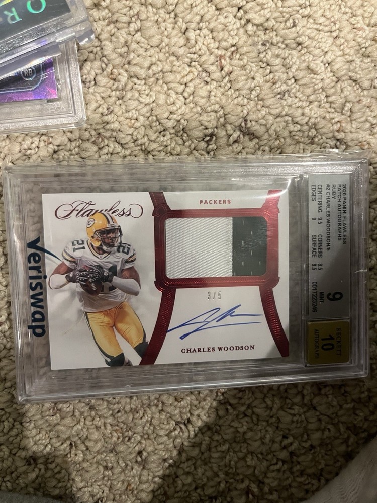 2020 Flawless Patch Autograph /5 Charles Woodson Player Worn Bgs 9/ Auto 10
