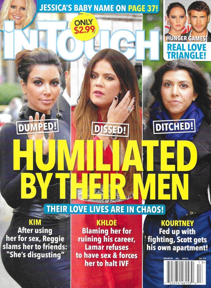 In Touch Magazine Kim Khloe Kourtney Kardashian Miley Cyrus Jessica Simpson 2012