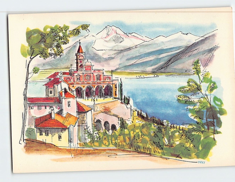 Postcard Locarno  With Madonna Del Sasso Switzerland
