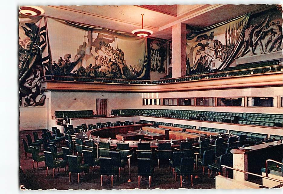 Postcard Council Chamber Palais des Nations Geneva Switzerland