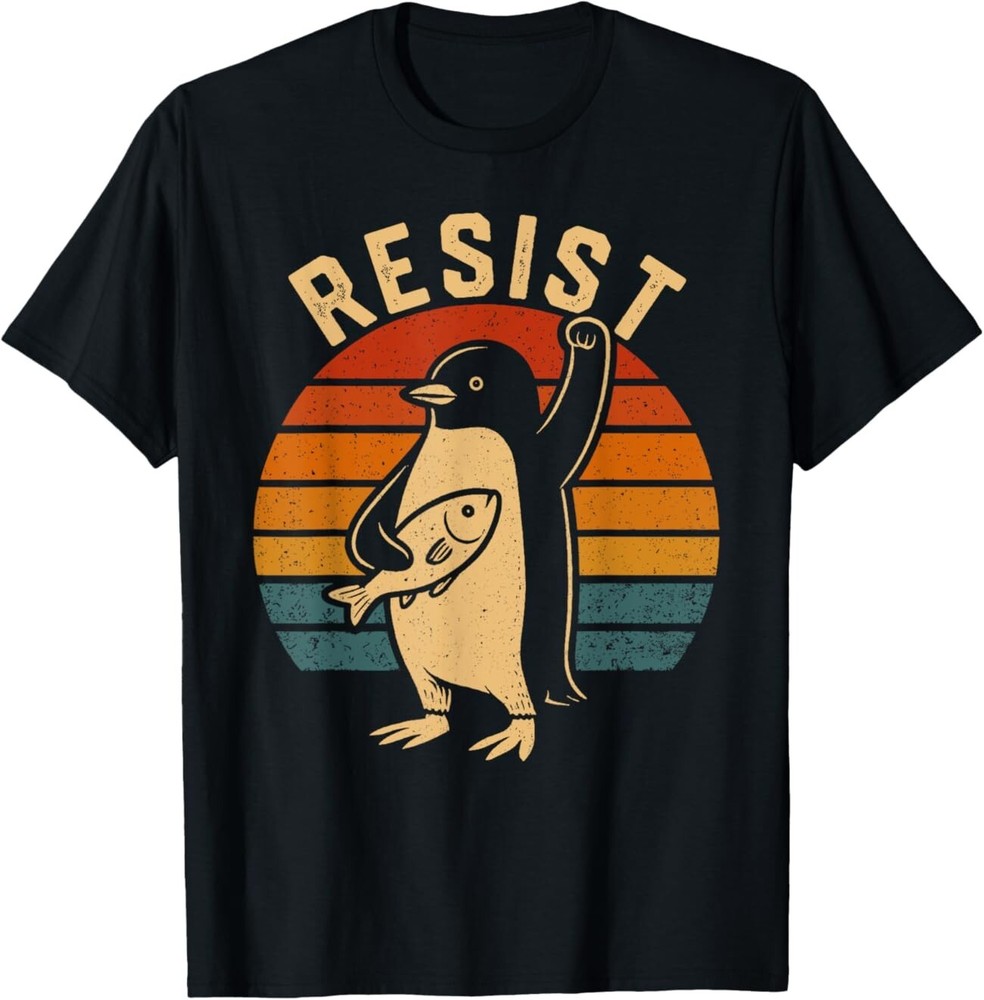 HOT Funny Penguin Resist Penguins Protest Against Tariffs T-Shirt