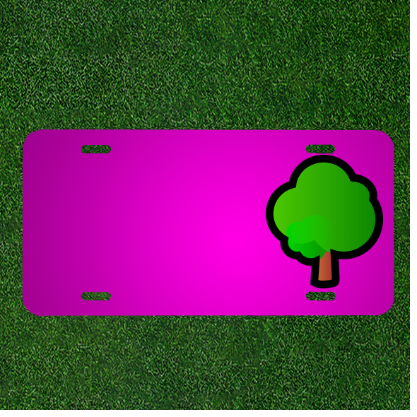 Custom Personalized Eco-Friendly Car License Plate with Names on Tree Design