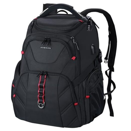 17.3'' Travel Laptop Backpack TSA Friendly, Water Black Classic Backpacks