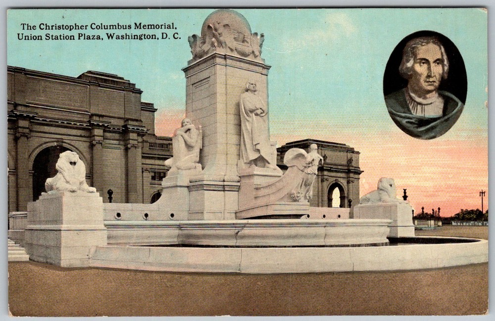Vtg Postcard Christopher Columbus Memorial Washington, D.C 1930s