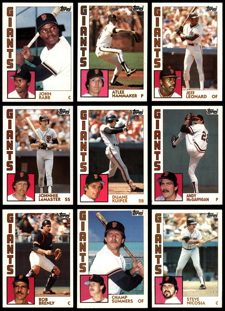 1984 Topps Giants Almost Complete Team Set 5.5 - EX+ 7301048 (24 / 29 cards)