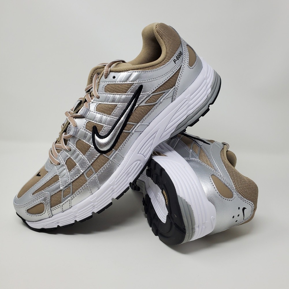 Nike P-6000 Khaki Metallic Silver Men's Size 11 Pure Platinum HQ3030-200