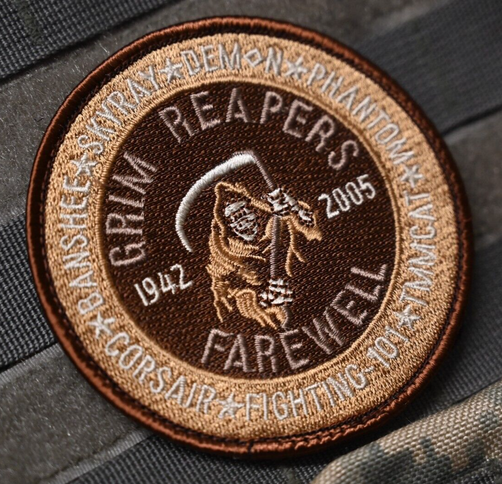USN VF-101 GRIM REAPERS FIGHTER SQN 1942-2005 FAREWELL MEMORIAL vêlkrö INSIGNIA