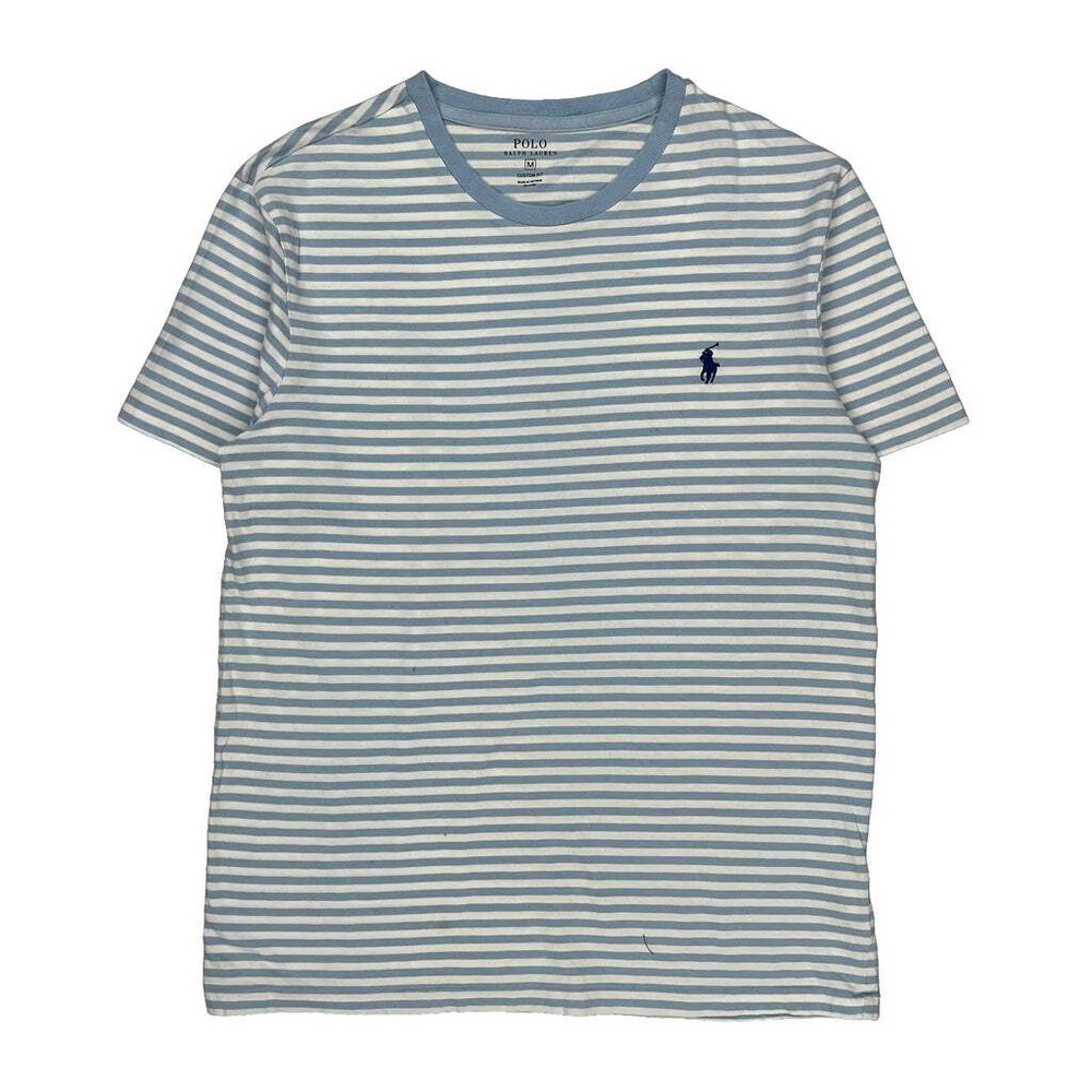 Polo By Ralph Lauren Striped T-Shirt - Medium Blue Cotton