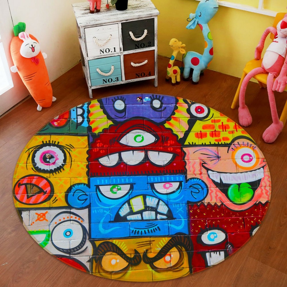 3D Graffiti Wall NAO3840 Game Rug Mat Elegant Photo Carpet Mat Fay