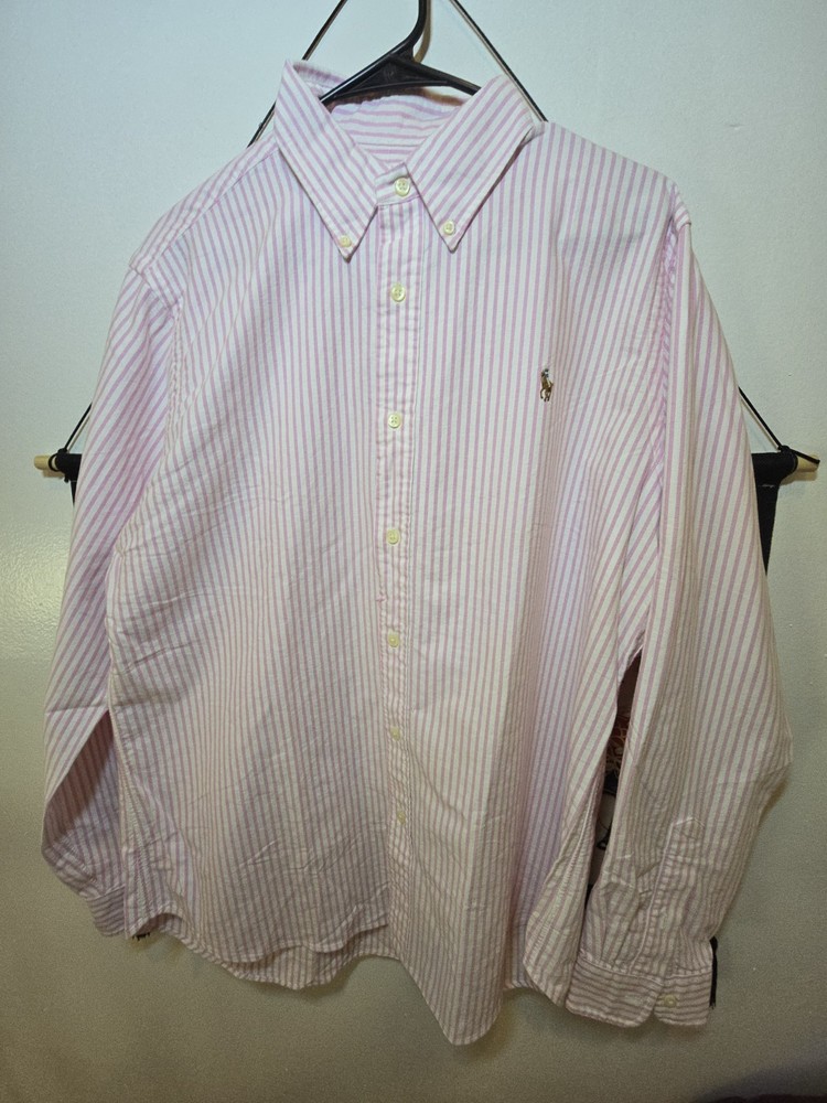 Polo Ralph Lauren Men's L Green Oxford Cloth Long Sleeve Button Down Shirt