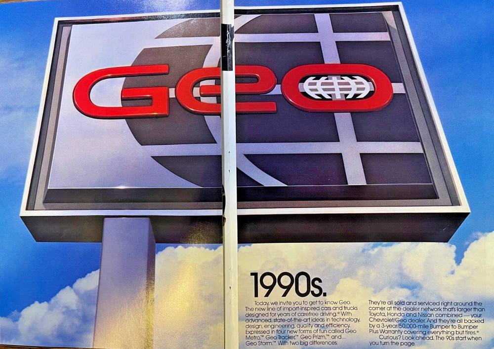 1989 Magazine Advertisement Chevrolet Geo Storm Geo Tracker