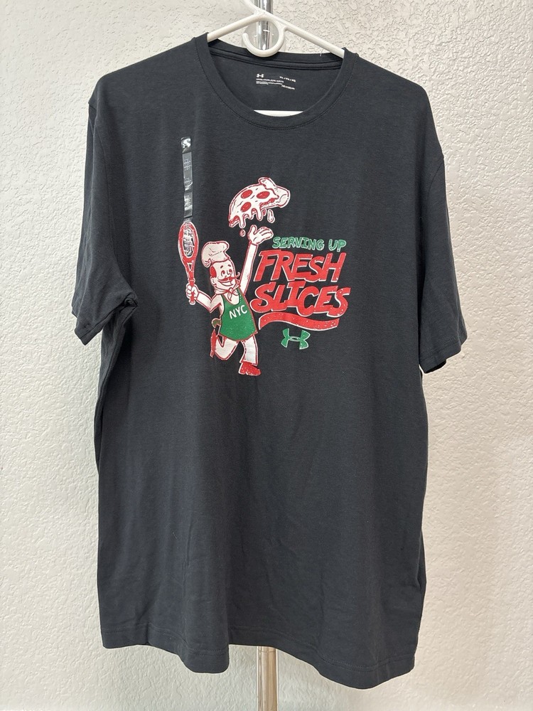 Under Armour HeatGear Serving Up Fresh Slices NYC Men’s Graphic SS T-Shirt XL B…