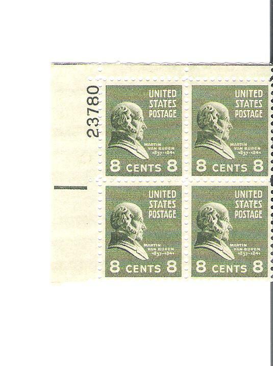 Scott #813 US Van Buren MNH Single Stamp Orange and Green Design