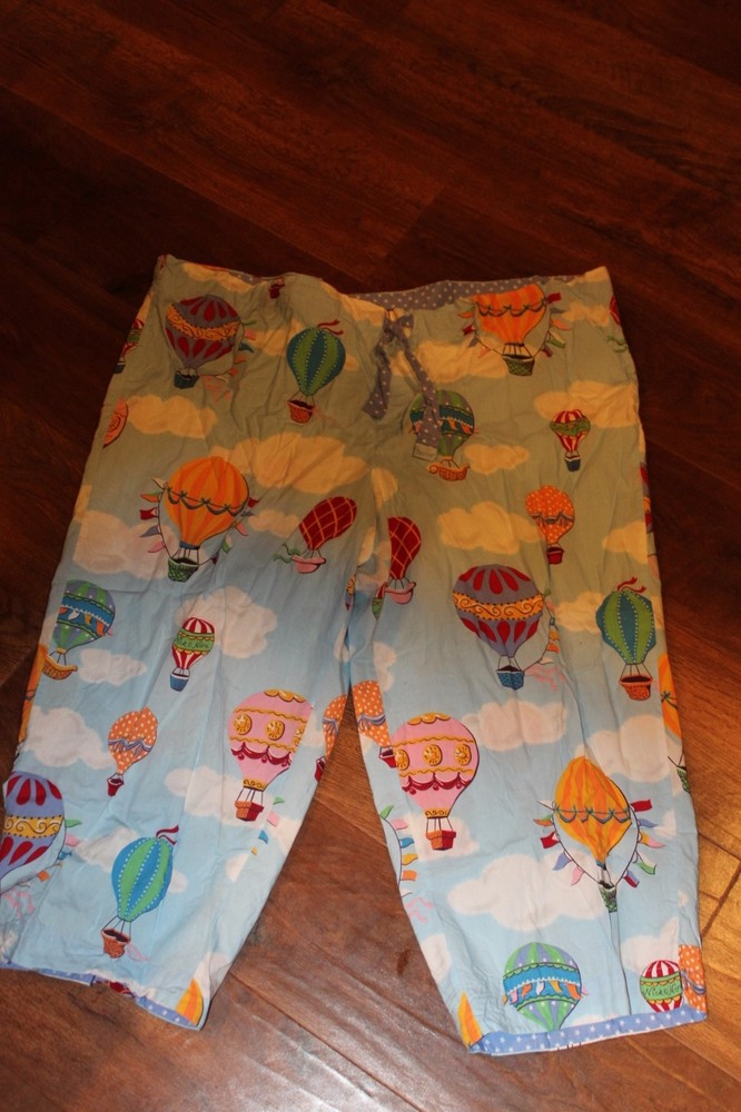 Nick & Nora Pajama PJ Lounge Pants Hot Air Balloon Women's   XXL (bin160)